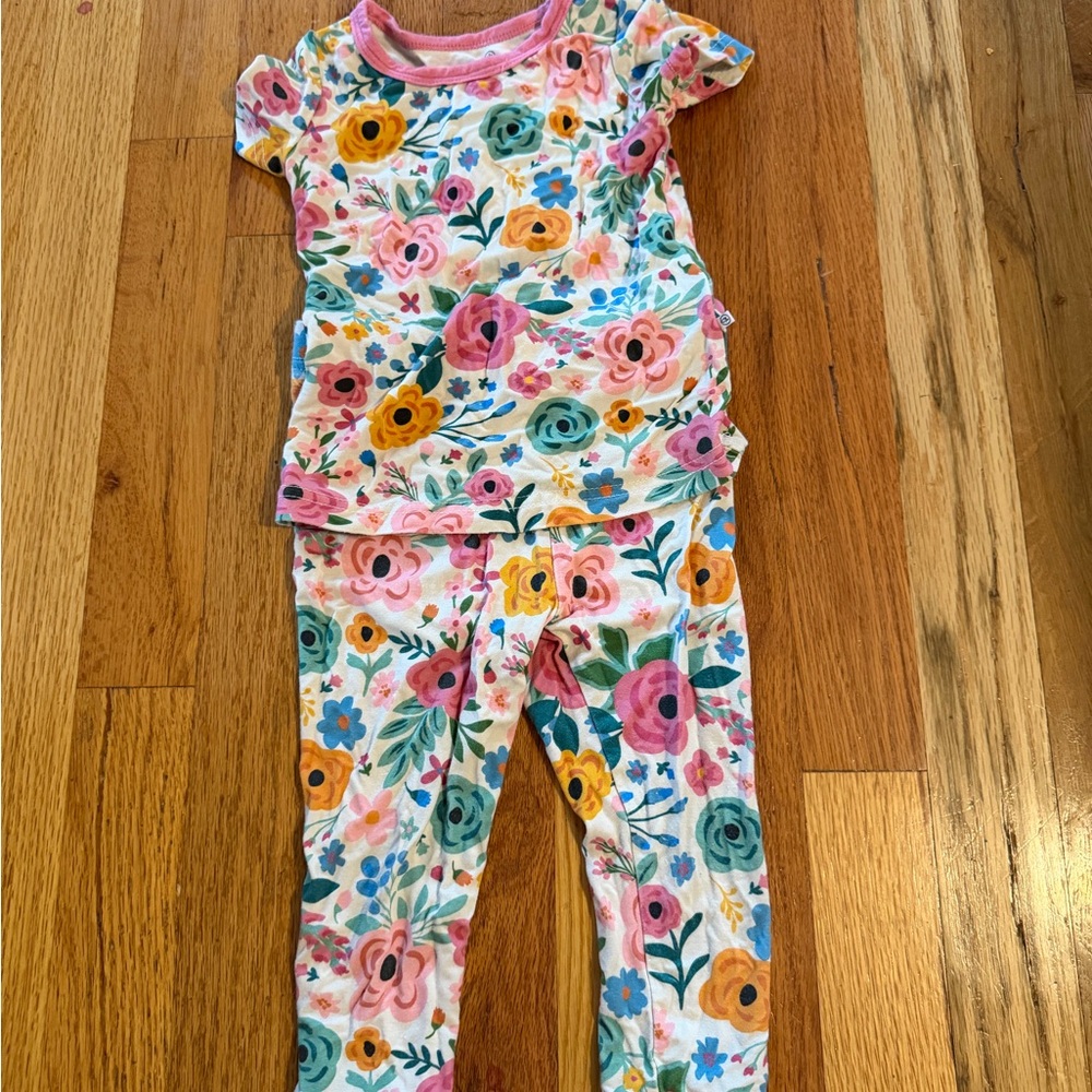 Caden Lane Colorful Floral Kids Pajama Set